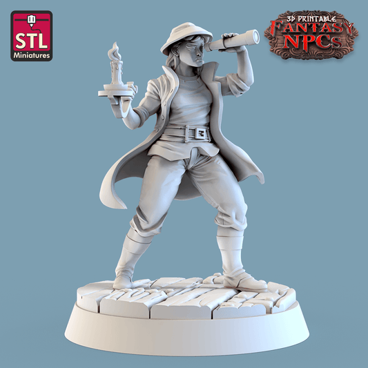 3D Printed STL Miniatures Lighthouse Keeper Set Fantasy NPC 28mm - 32mm War Gaming D&D