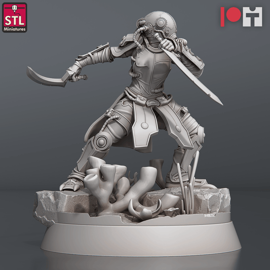 3D Printed STL Miniatures NeverDawn Deep Scout Set 28 - 32mm War Gaming D&D