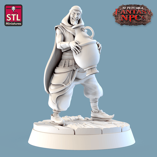 3D Printed STL Miniatures Potter Set Fantasy NPC 28mm - 32mm War Gaming D&D