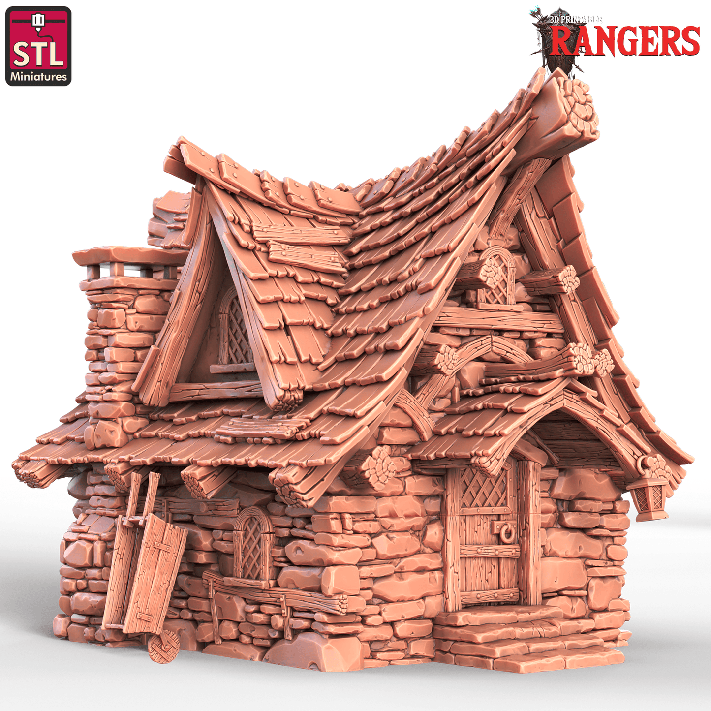 3D Printed STL Miniatures Rangers Small House Set Rangers 28 - 32mm War Gaming D&D