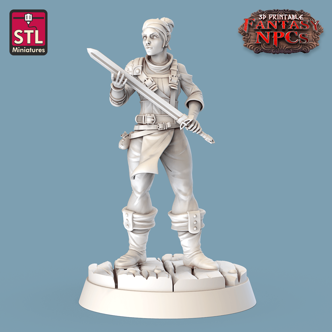 3D Printed STL Miniatures SG4 Individual Characters Set Fantasy NPC 28mm - 32mm War Gaming D&D