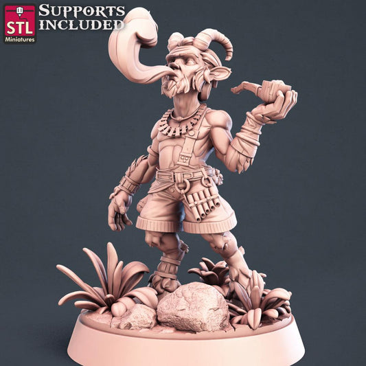 3D Printed STL Miniatures Satyrs Set 28 - 32mm War Gaming D&D