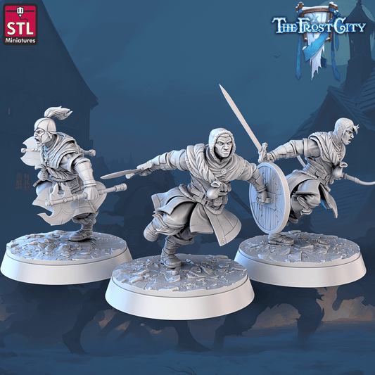 3D Printed STL Miniatures The Frost City Army Soldiers Sets - Modular 28 - 32mm War Gaming D&D