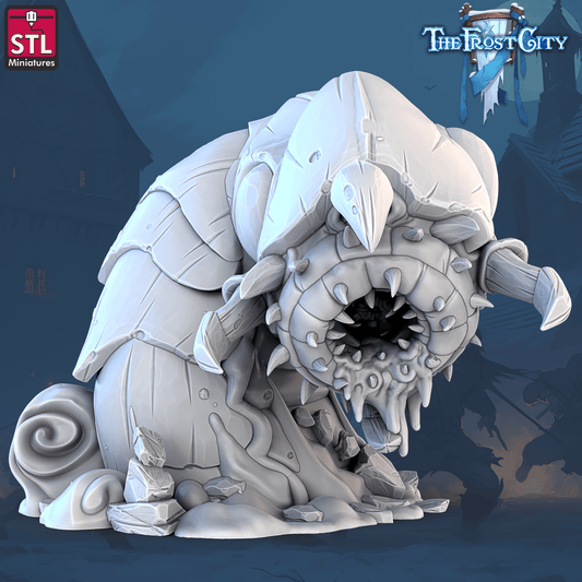 3D Printed STL Miniatures The Frost City Giants Worms 28 - 32mm War Gaming D&D
