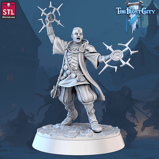 3D Printed STL Miniatures The Frost City Mages 28 - 32mm War Gaming D&D