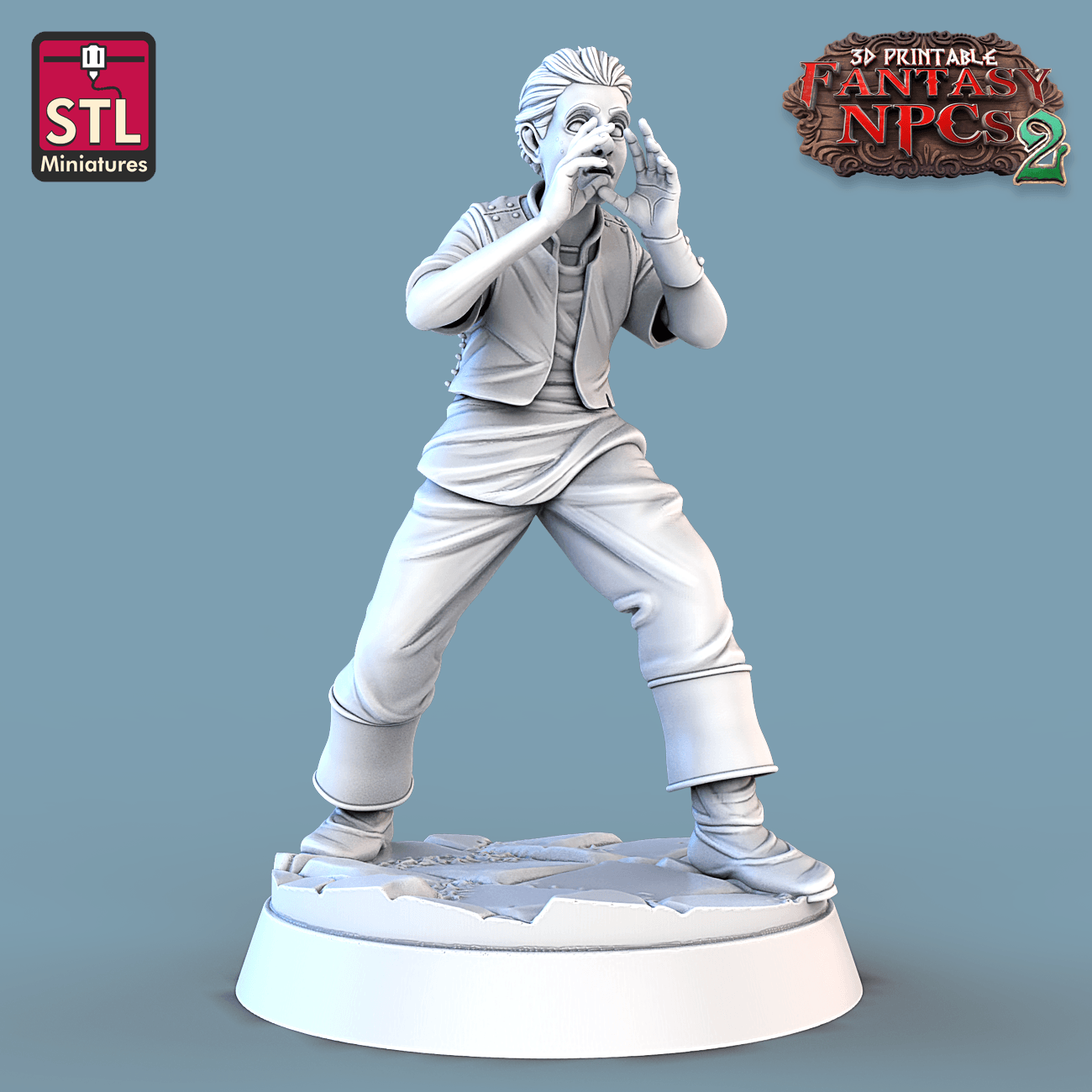 3D Printed STL Miniatures Townsfolks Vol 2 Set Fantasy NPC 2 | 28 - 32mm War Gaming D&D