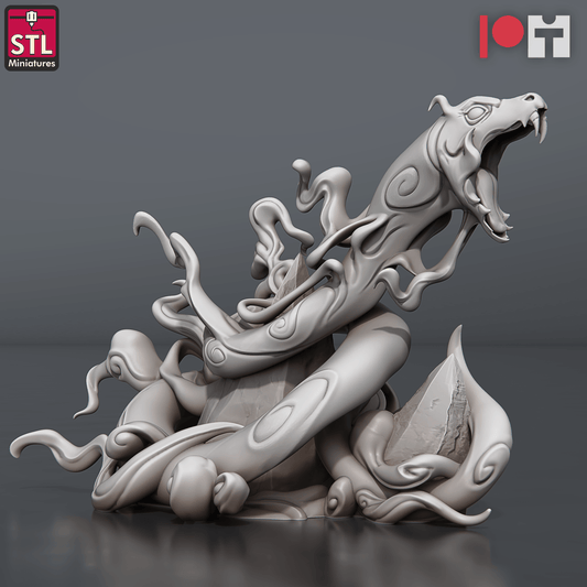 3D Printed STL Miniatures Vapour Snakes 28 - 32mm War Gaming D&D