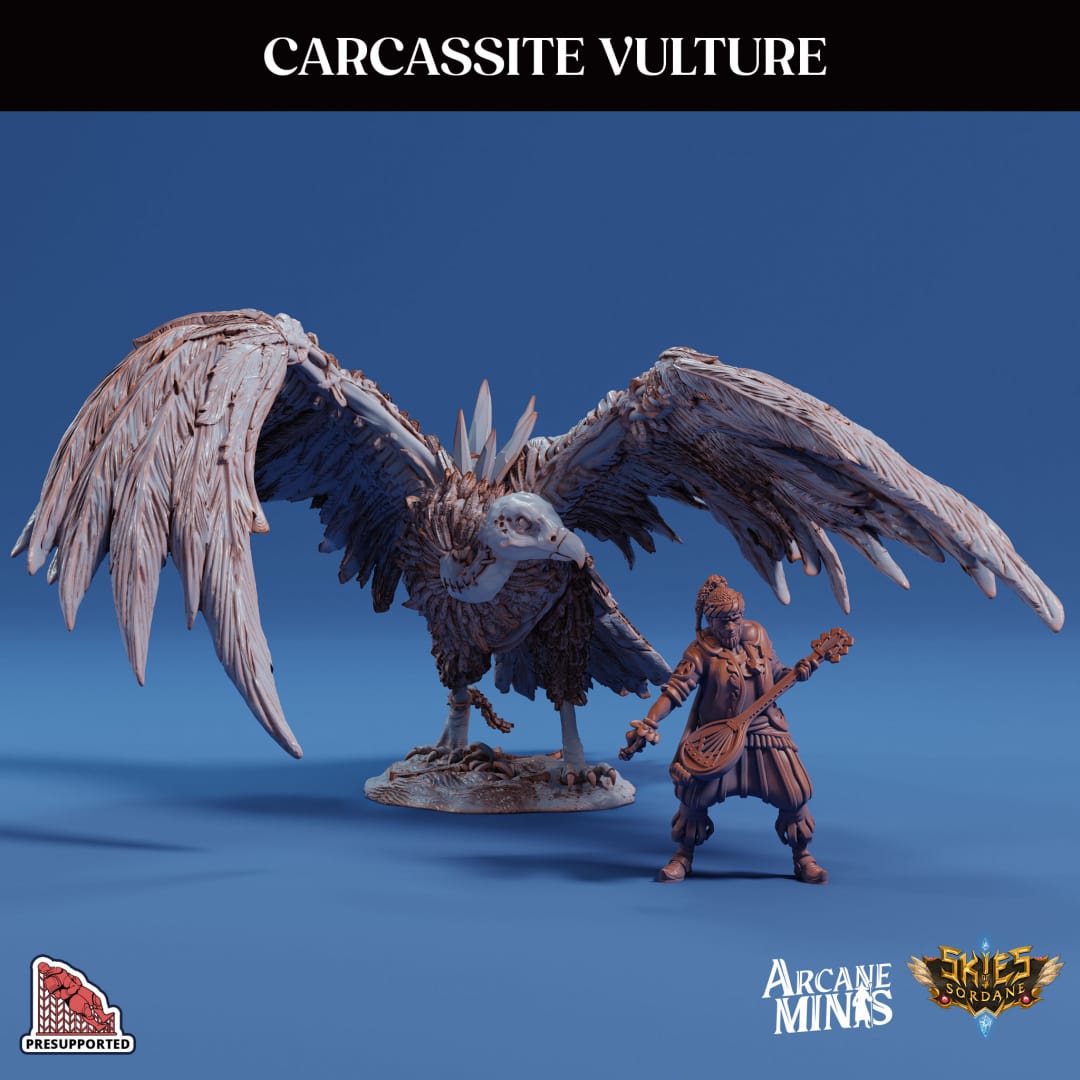 3D Printed Sordane Publishing Arcane Minis Carcassite Vulture Cult of Umiera 28 32mm D&D