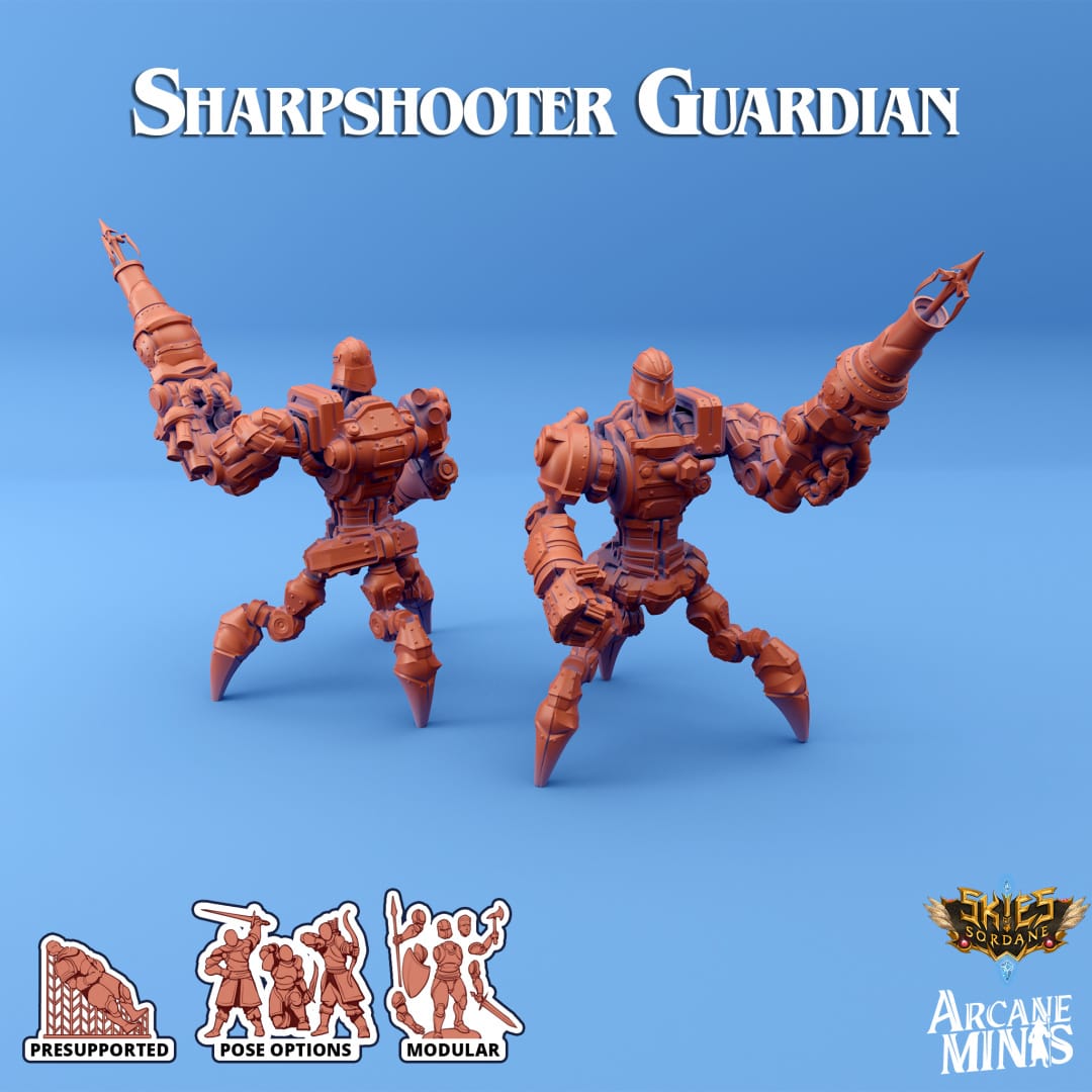3D Printed Sordane Publishing Arcane Minis Shard Guardians Sharpshooter Set Shard Guardian Set 28 32mm D&D