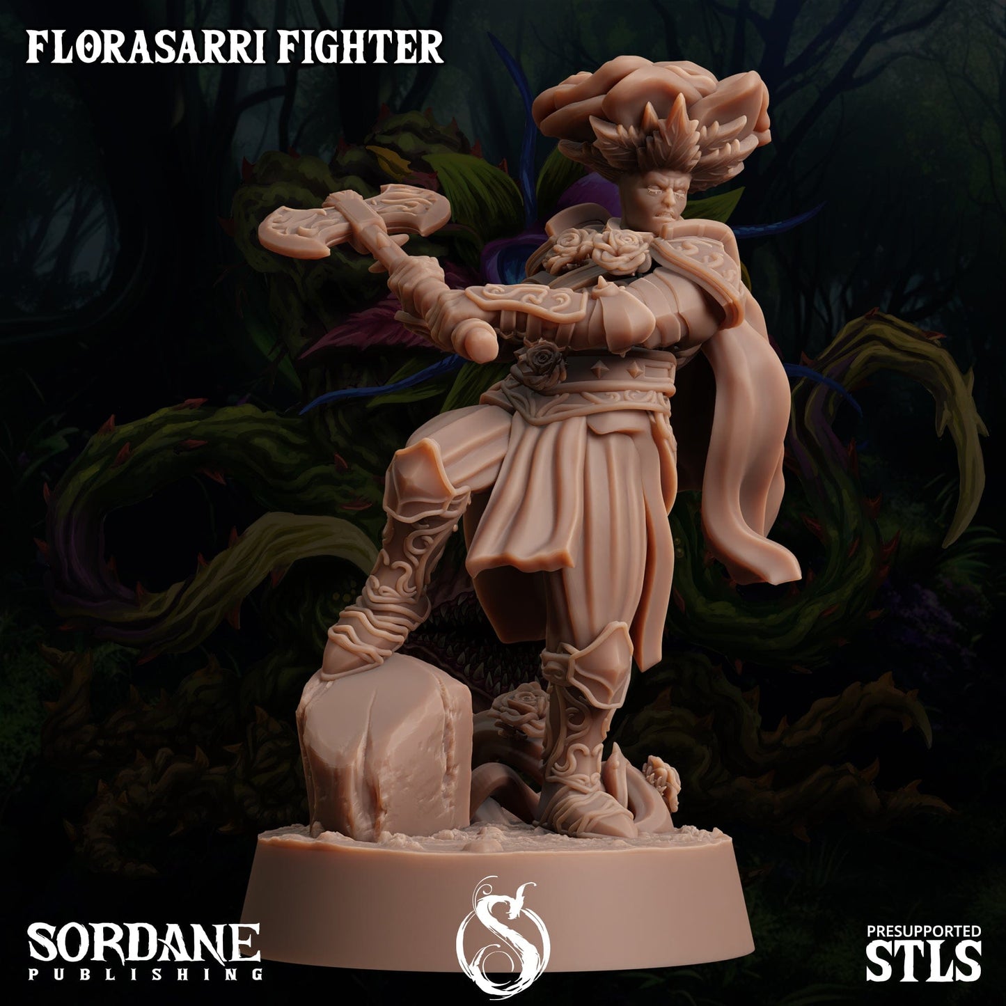 3D Printed Sordane Publishing Florasarri Paladin Cupid's Embrace Set 28 32mm D&D