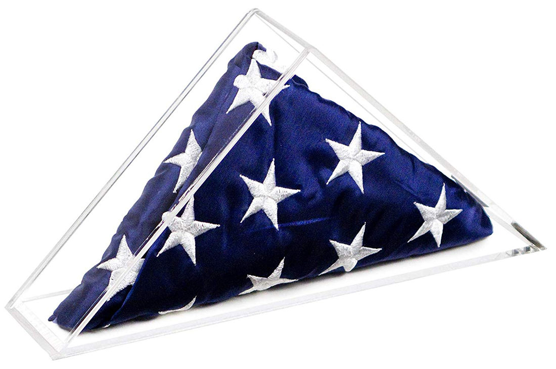 American Flag Memorabilia Display Case Small 3' x 5' Flag