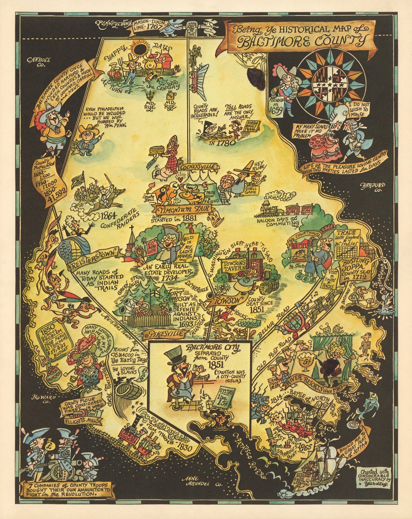 Vintage Map of Baltimore, Maryland 1935