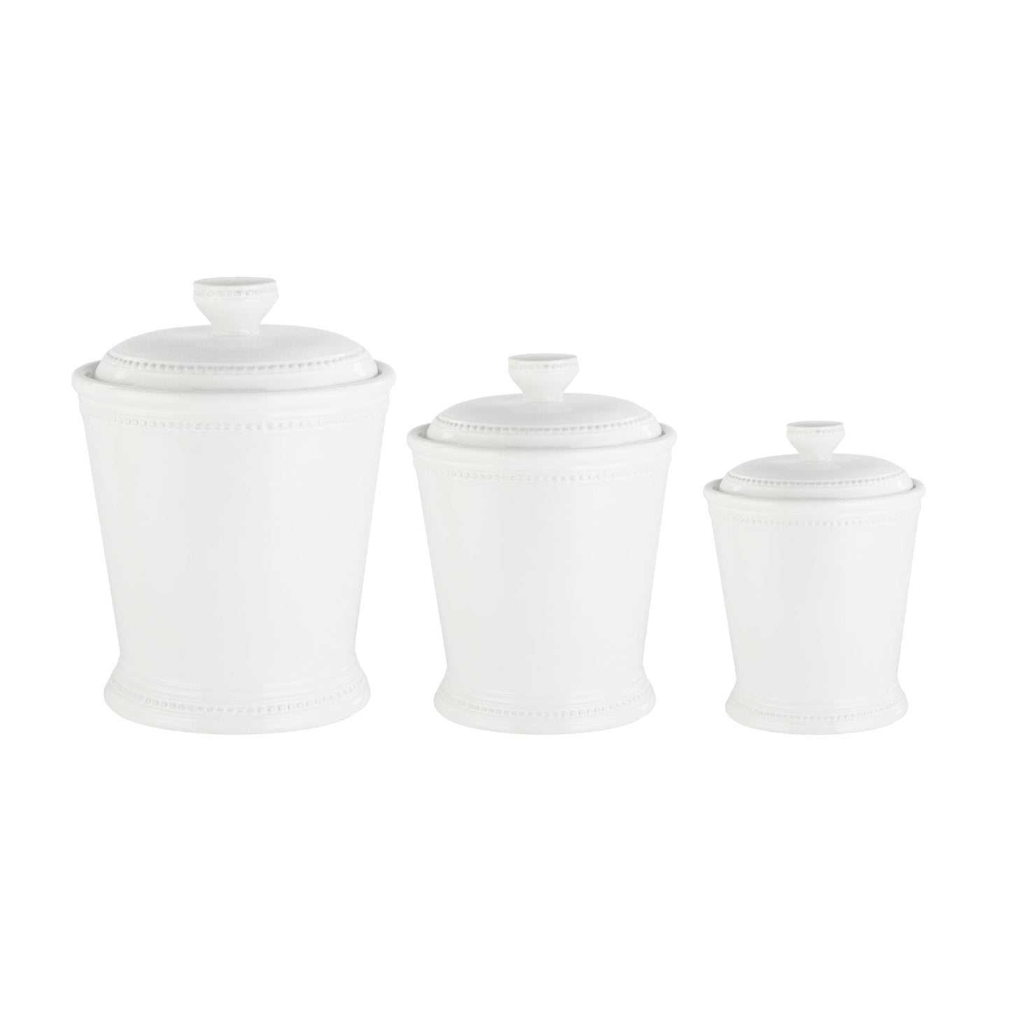 BIANCA DOTS WHITE 3PCS CANISTER SET