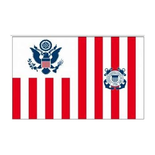 U.S. Coast Guard USCG Ensign, USCG Ensign Flag - Fit 6" x 10" flag.