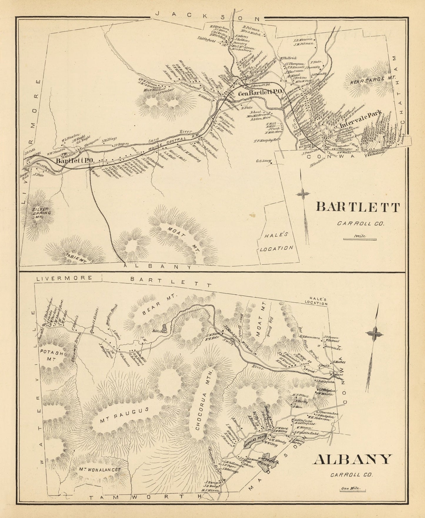 Vintage Map of Albany, New Hampshire 1892
