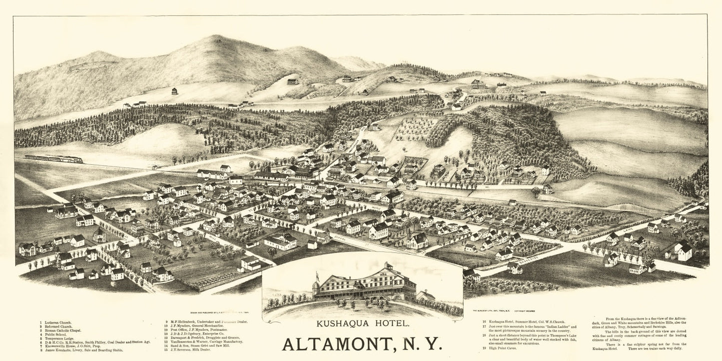 Vintage Map of Altamont, New York 1890
