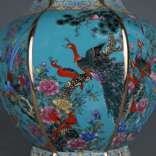 Ceramic and Porcelain Chinese Vase with Traditional Design