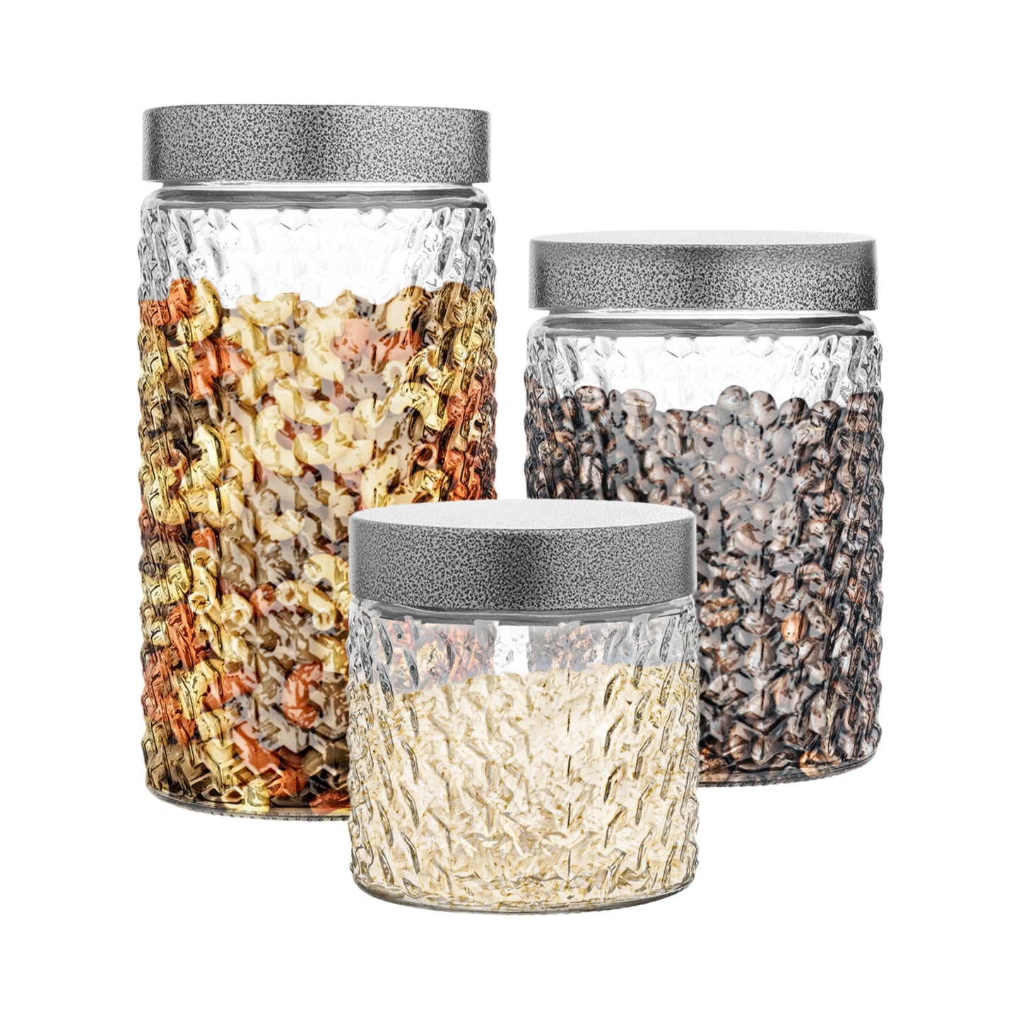 WEAVE ROUND 3PC CANISTER SET