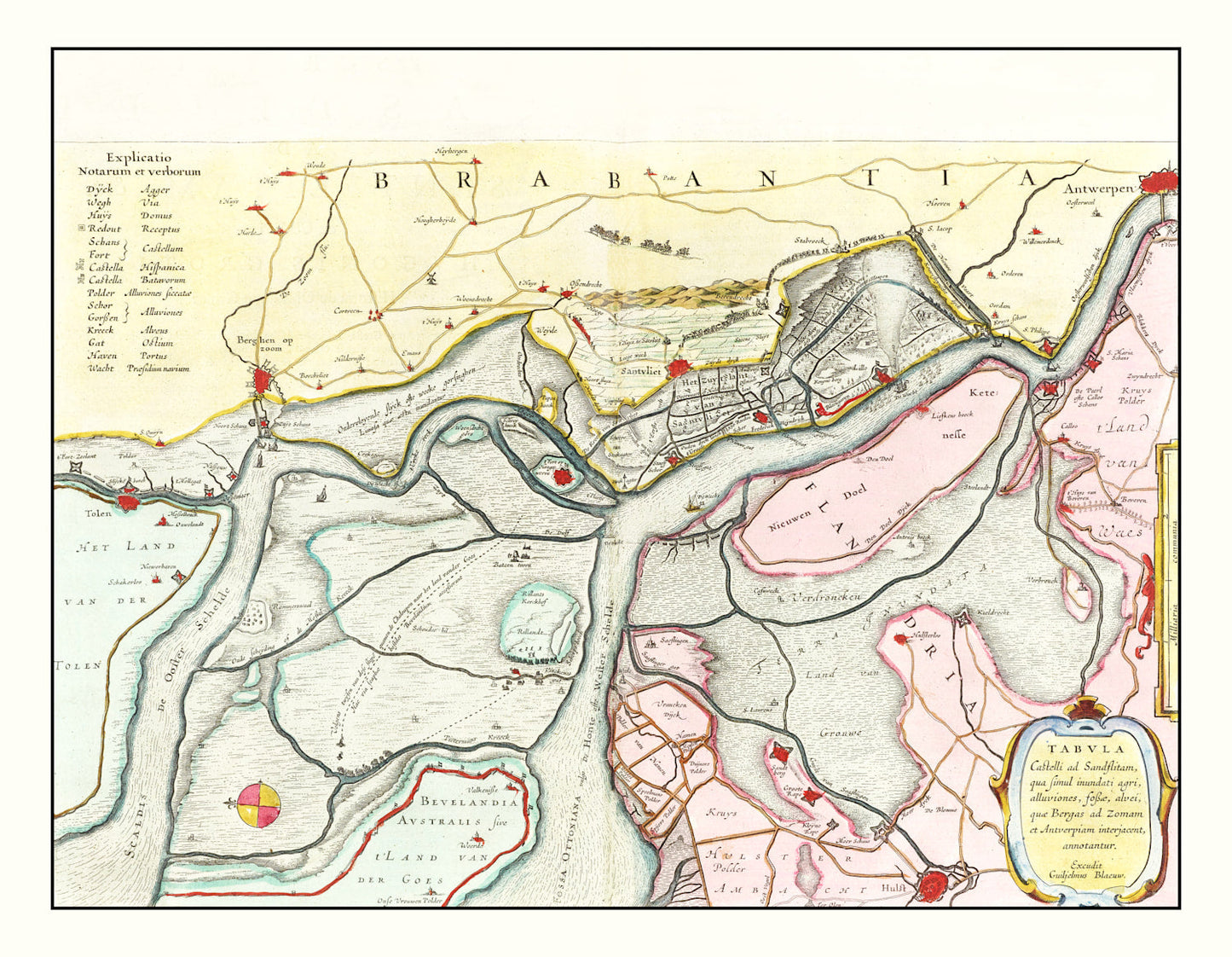 Vintage Map of Antwerp, Belgium 1665