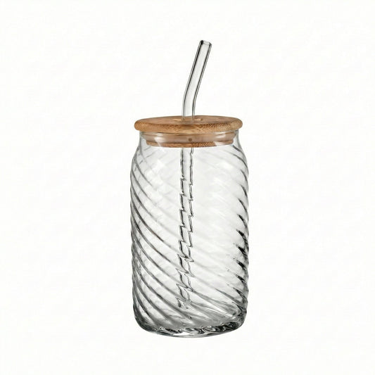 Belmar Set of 4 Glass Sippers - 18oz. with Bamboo Lid