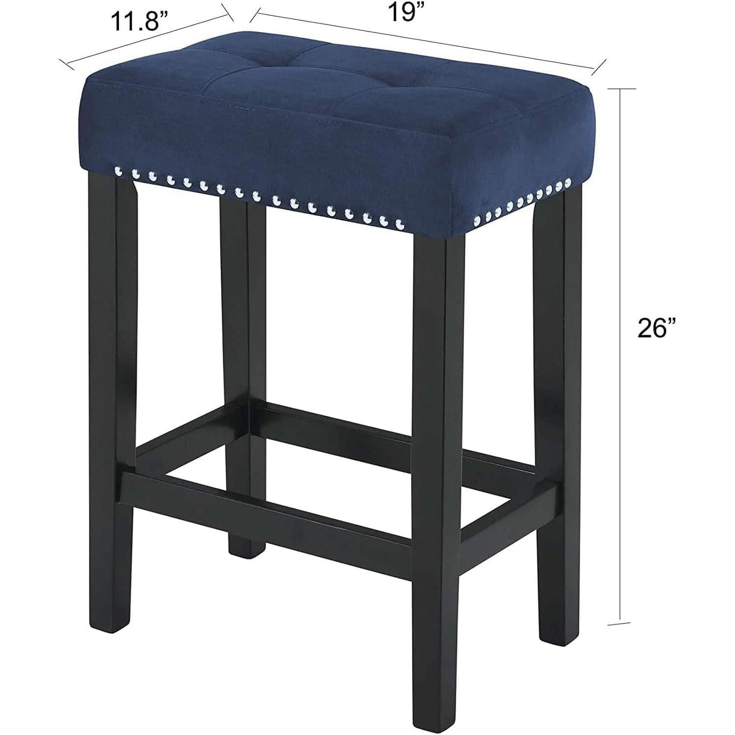 Blue Velvet Bar Table Set With 3 Stools Faux Marble Top