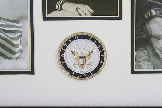 The Military Gift Store US Flag Store U.S. Navy Medallion 5 Picture Collage Frame.