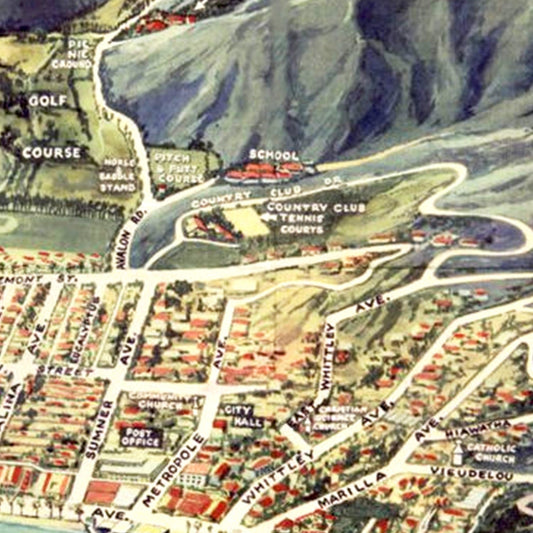 Vintage Avalon & Santa Catalina Island Map 1948