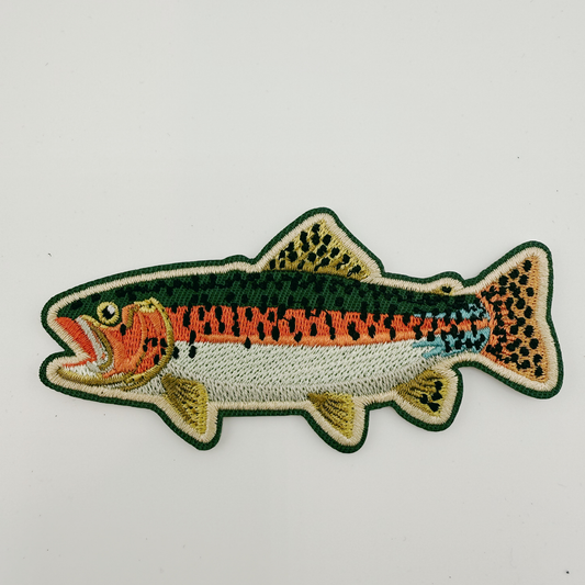 4" Trout / Fish - Embroidered Hat Patch