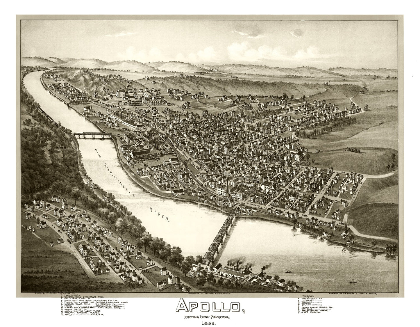 Vintage Map of Apollo, Pennsylvania 1896