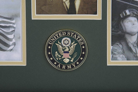The Military Gift Store Army Medallion 5 Picture Collage Frame with Stars.