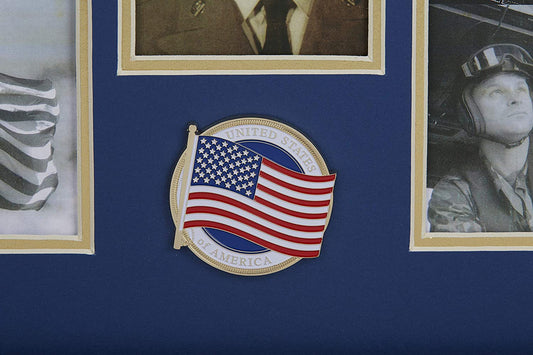 The Military Gift Store Products Frame American Flag Medallion 5-Picture Collage Frame.