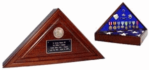 Walnut Cherry Heirloom Finish, Wood Flag Case, Flag Display Case