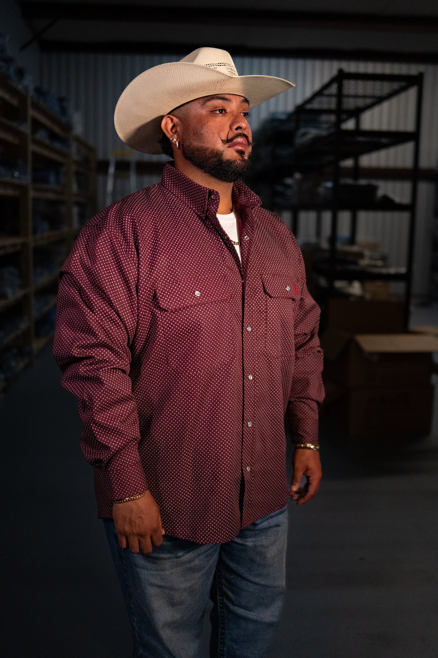 FR Pearl Snap Work Shirt - Rustline - With U.S Flag