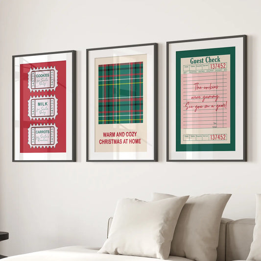 Cozy Seasonal Christmas Decor Wall Art Posters