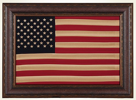 Flag Connections Antique Cloth American Flag, Framed, Wall Art, Décor