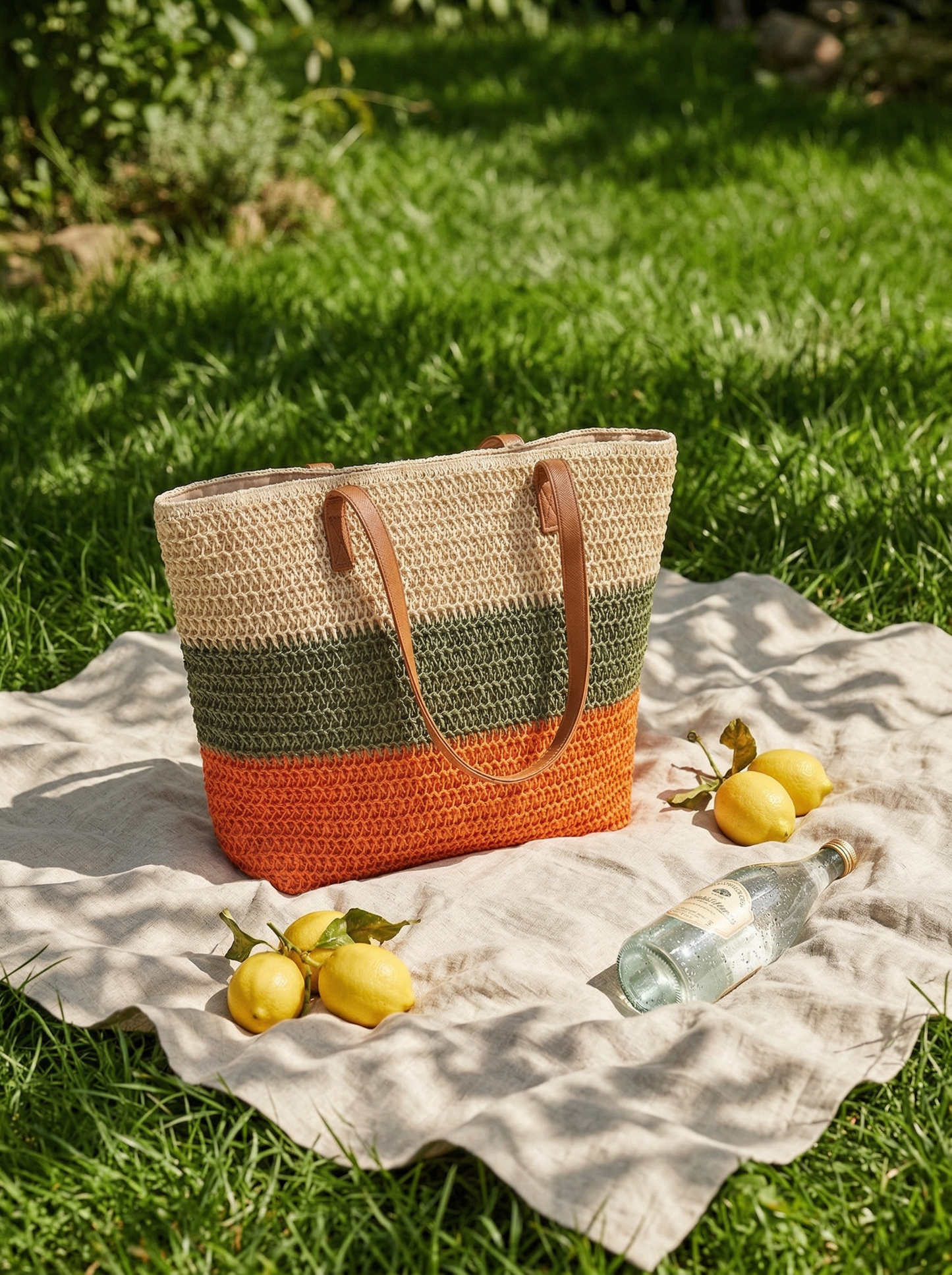 Artisanal Handwoven Large Tote for Summer Vacation