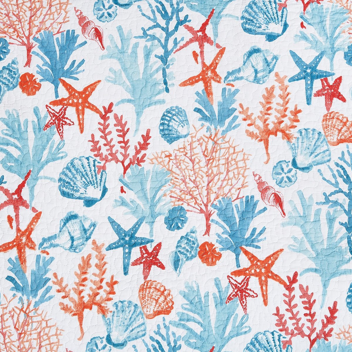 Quilt Cotton - Tangerine Coast Coral Reef Bedspread Set King/Queen/Twin