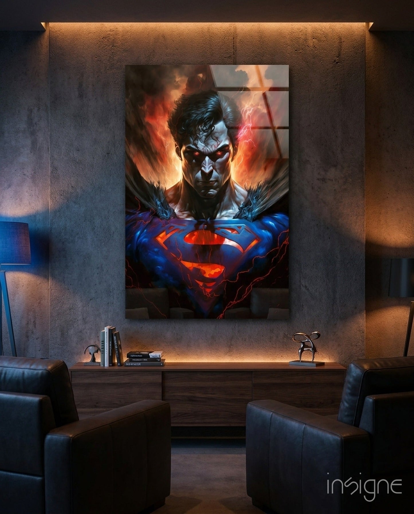 Bloody Superman Glass Wall Art || Designer Collection