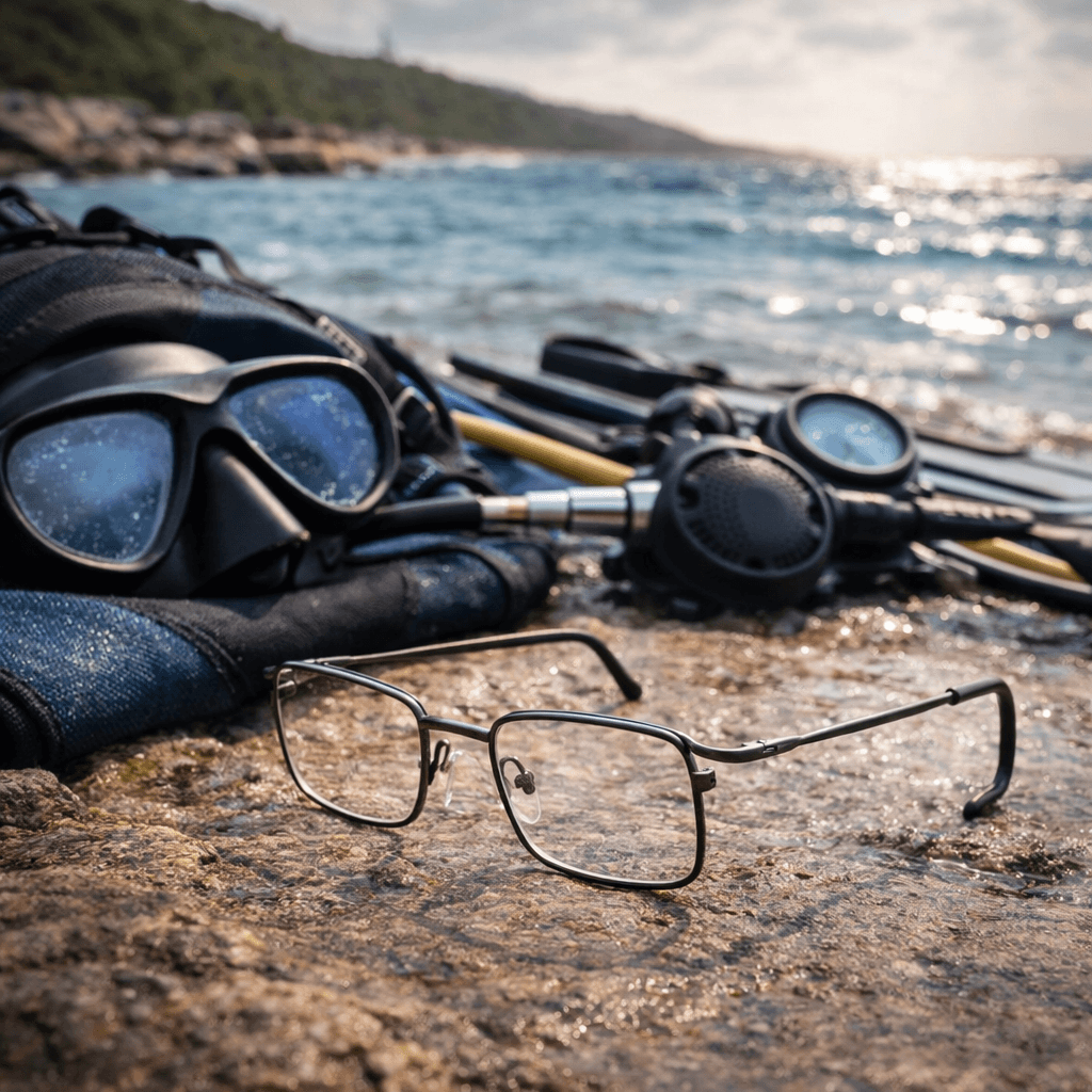 Maskoptix Prescription Diving Glasses EAB-16-Matte Pewter