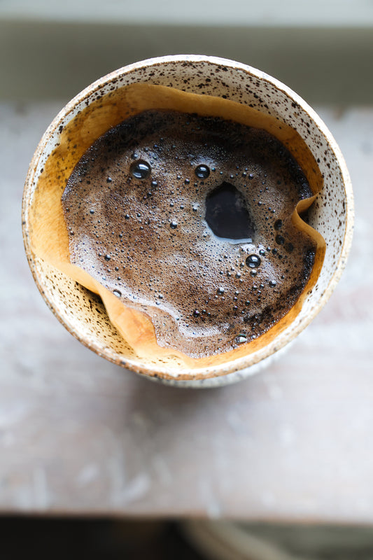 Handmade White Matte Coffee Pour Over Brewer Coffee Maker, White, Minimalist Dripper, Ceramic Stoneware Hand Thrown in Maine