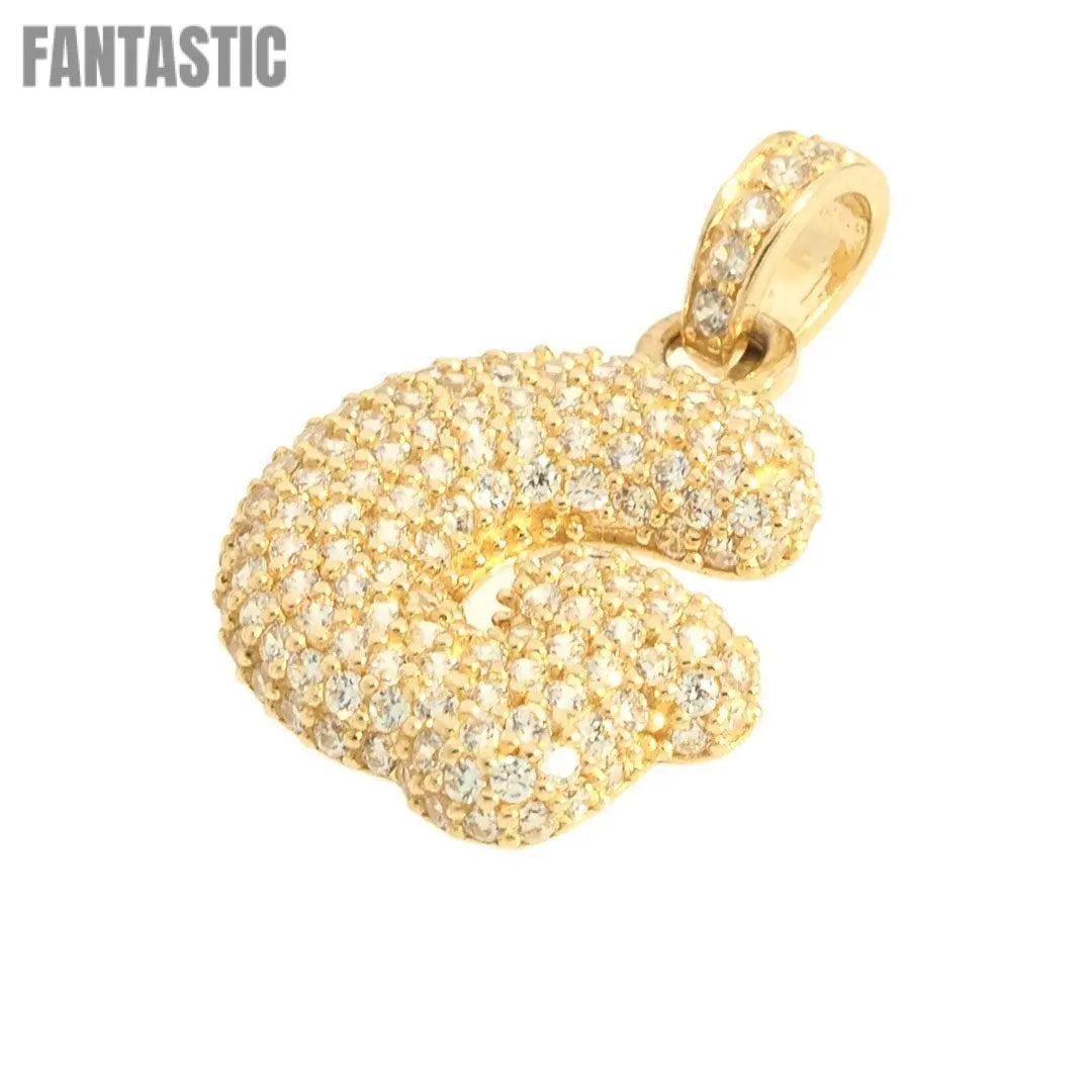 14K Gold CZ Initial Letter G Pendant