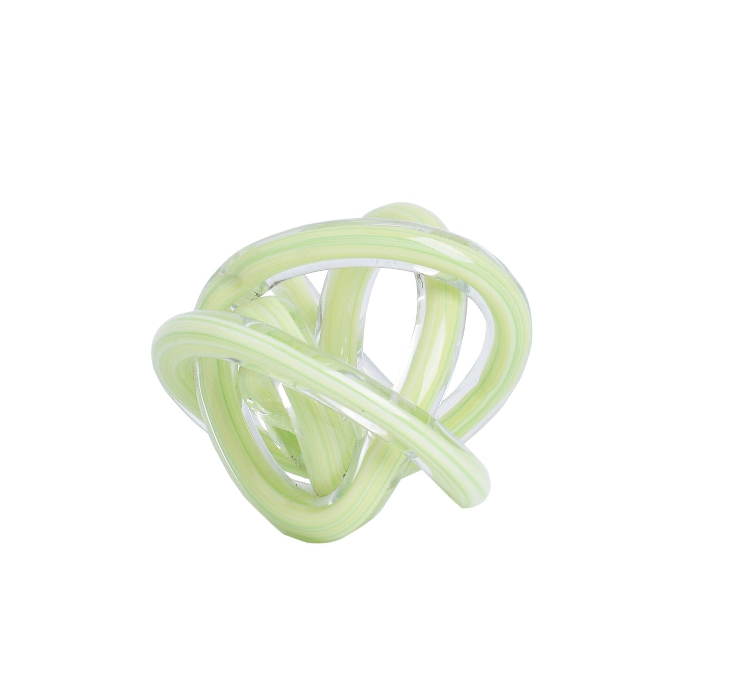 Glass Two-Tone Knot – Premium Lime Swirl Coastal Décor Accent