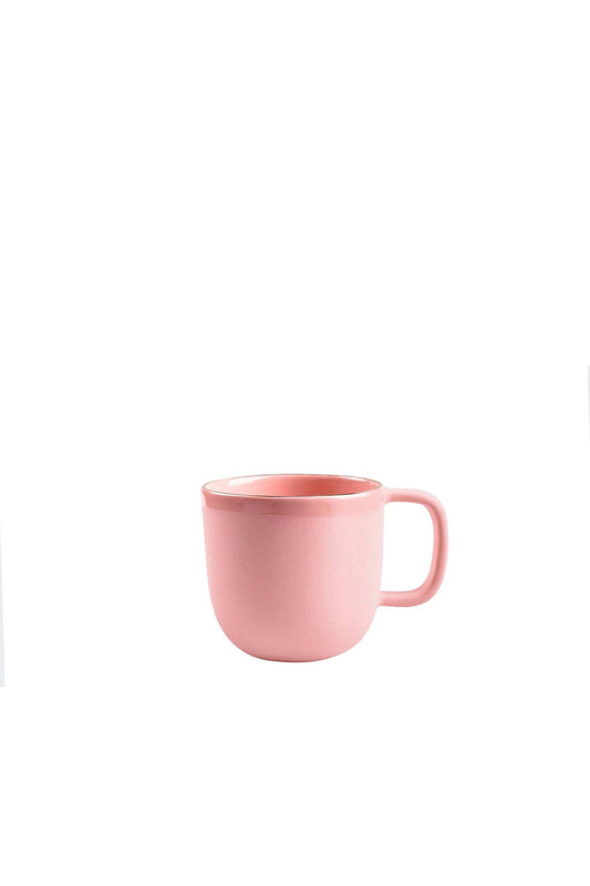 Handmade Porcelain Coffee Mug with Gold Rim. Powder Pink