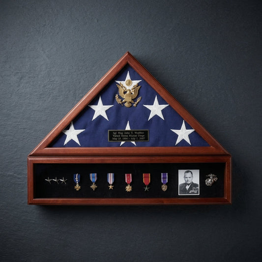 Flag Case for Flag that Cover Casket in Military Funeral, Medal case.