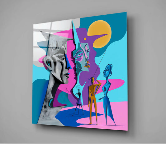 Picasso's Mind Glass Wall Art || Designer Collection