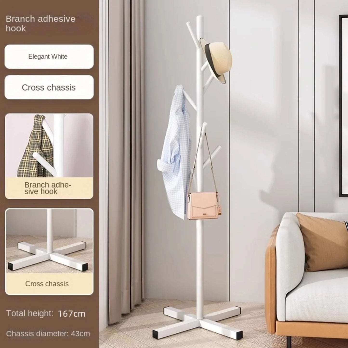 Marble Household Clothes Rack, Floor-Standing Bedroom Simple Clothes Rack, Trendy Coat Rack, Clothes Hanger, Storage Rack