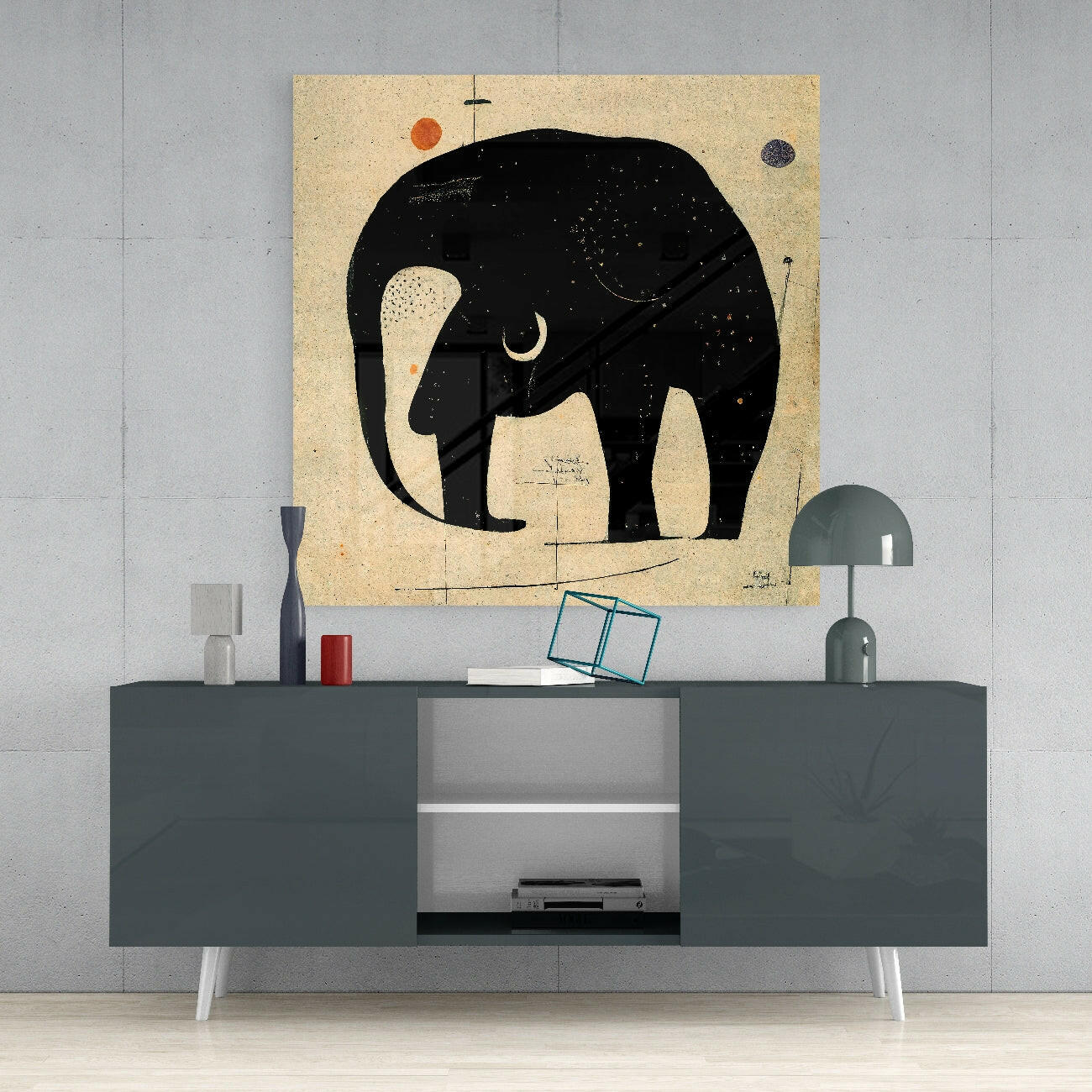 Wassily's Elephant Glass Wall Art || Designer Collection
