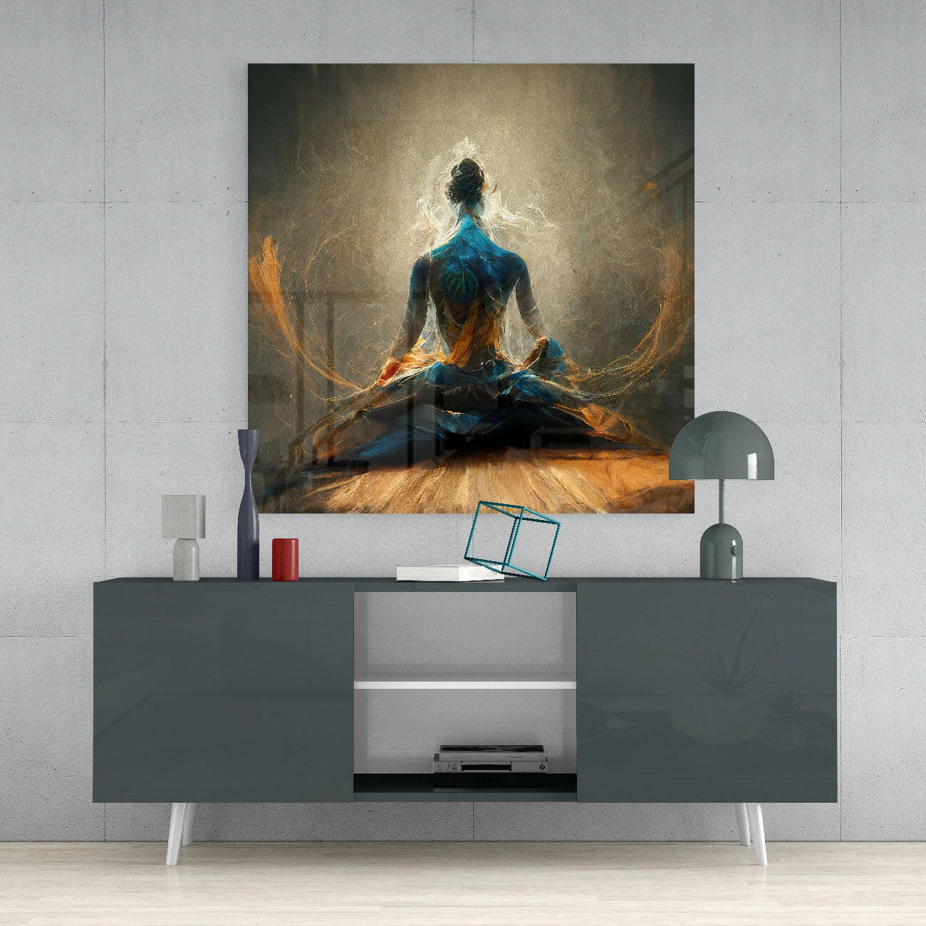 Meditation Glass Wall Art || Designer Collection