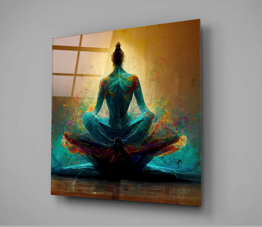 Meditation Glass Wall Art || Designer Collection