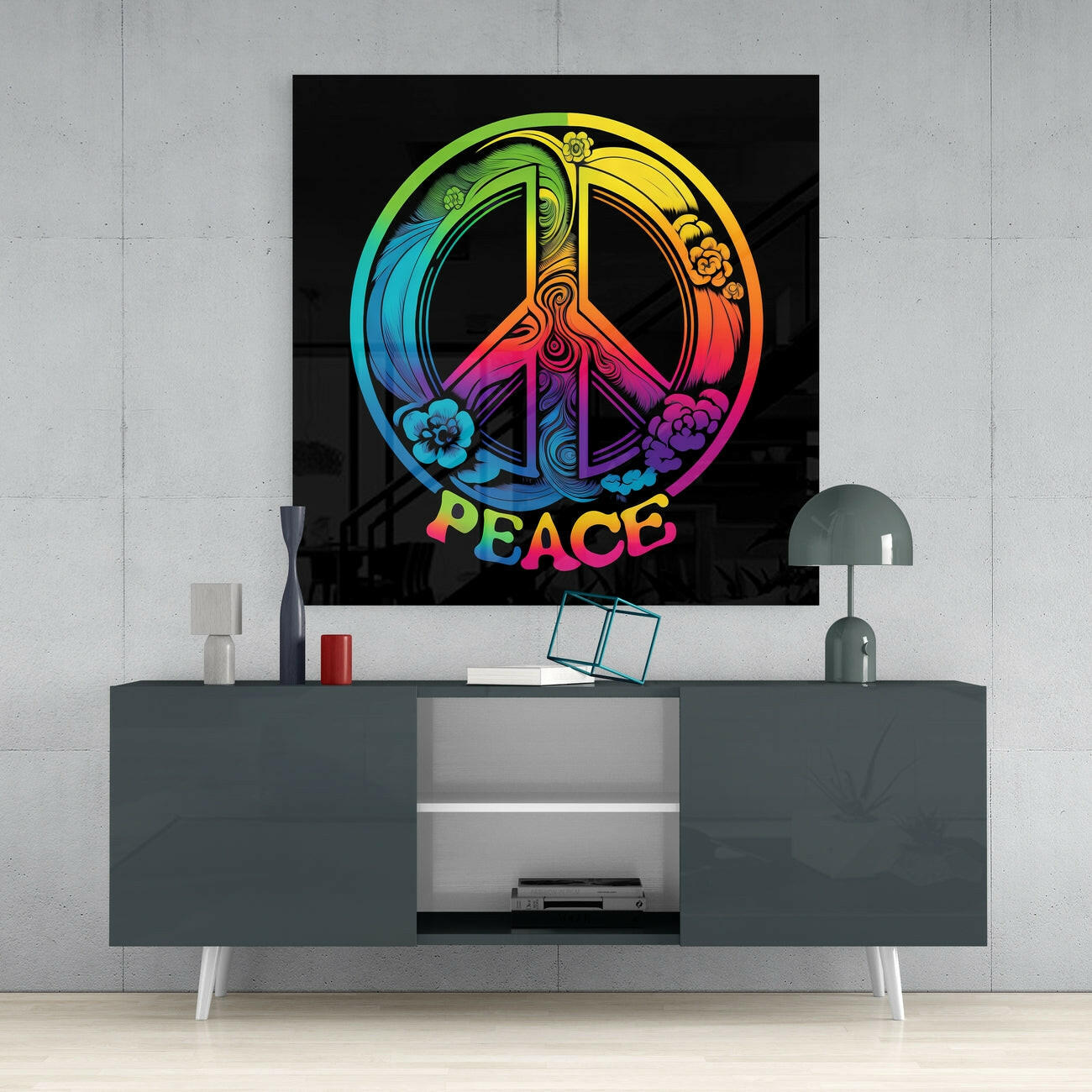 Peace Glass Wall Art || Designer Collection